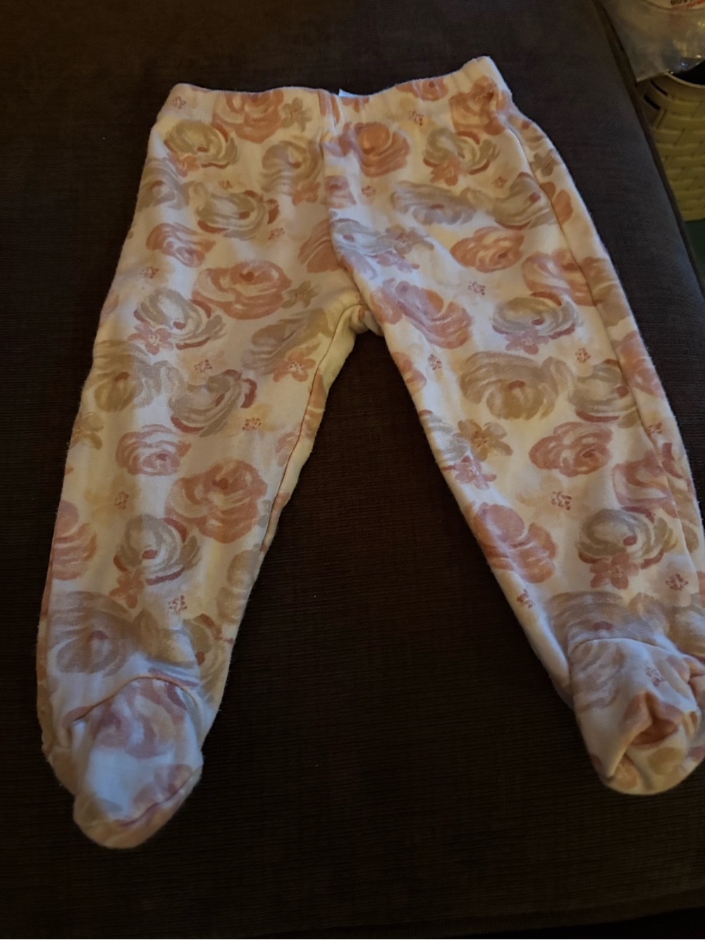 Chick Pea Pink Floral Footed One-Piece for Kids size 6-9mths